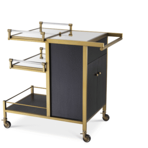 Brass and Black Oak Trolley | Eichholtz Eiffel