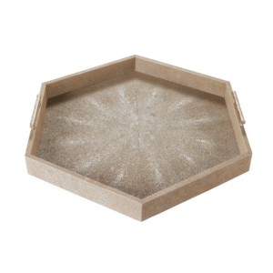 Cream Shagreen Hexagonal Tray | Andrew Martin Cosima