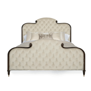 Cream Tufted Silk California King Bed | Caracole Everly