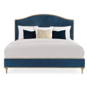Blue Modern Platform Bed | Caracole Fontainebleau