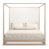 Light Oak Canopy Bed | Caracole Pinstripe