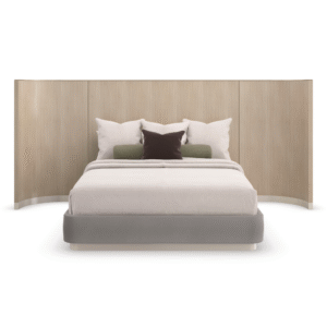 Gray Minimalist Winged Bed | Caracole Dream Chaser