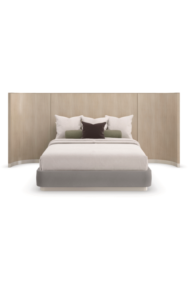 Gray Minimalist Winged Bed | Caracole Dream Chaser