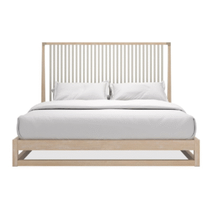 Slatted Oak King Bed | Caracole Pinstripe