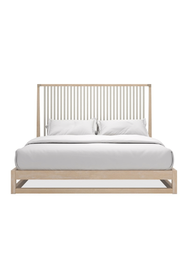 Slatted Oak King Bed | Caracole Pinstripe