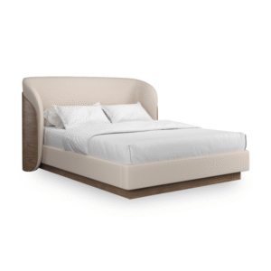 Ivory Mohair Upholstered Bed | Caracole Fleur