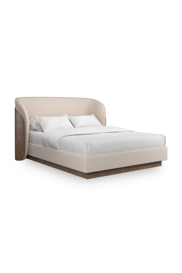 Ivory Mohair Upholstered Bed | Caracole Fleur