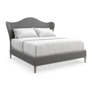 Gray Camelback Upholstered Bed | Caracole Bedtime Beauty