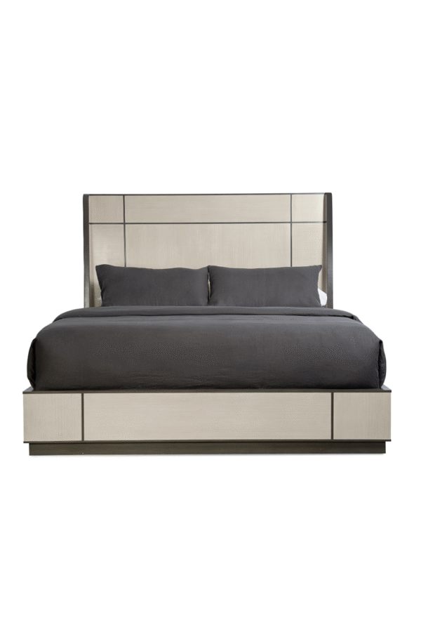 Taupe Modern Bed | Caracole Repetition Wood