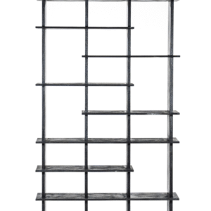 Black Wooden Staggered Bookcase | Eleonora Oliver