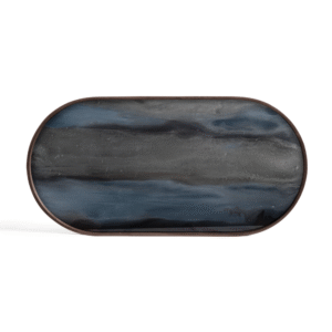 Oblong Hand-Painted Glass Tray | Ethnicraft Organic