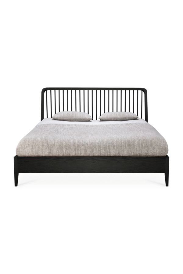 Black Solid Oak Bed | Ethnicraft Spindle