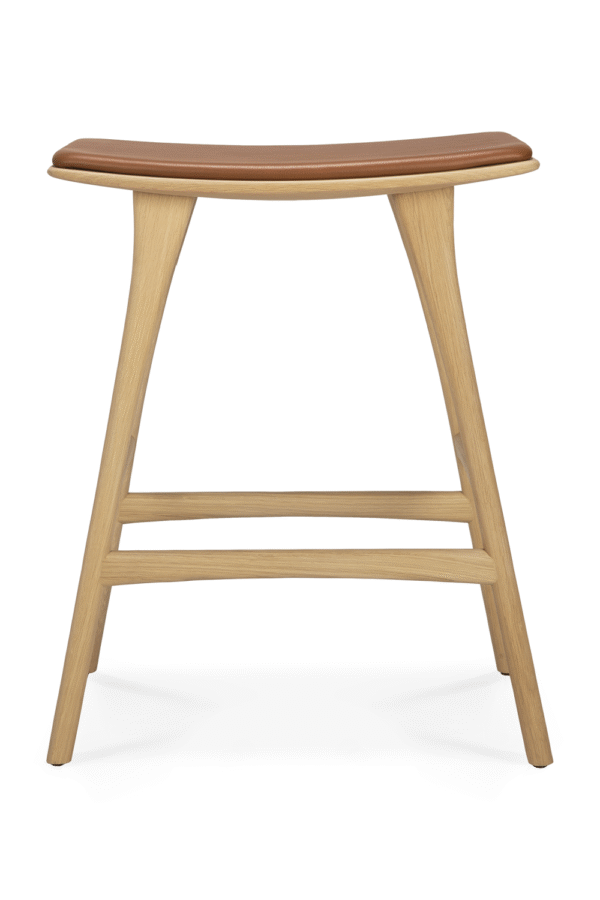 Modern Upholstered Oak Counter Stool | Ethnicraft Osso