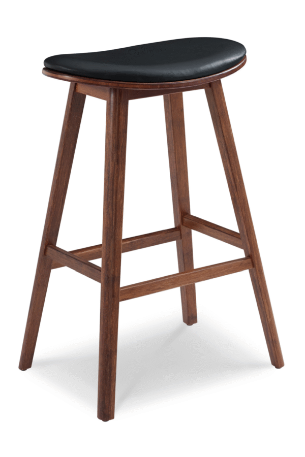 Black Leather Counter Stool (Set of 2) | Greenington Corona
