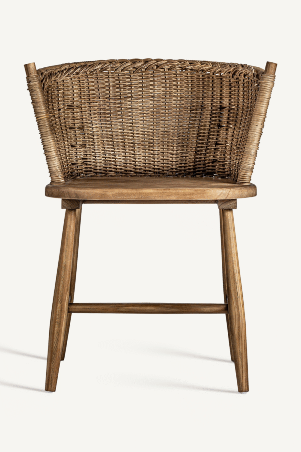 Fir Wood Curved Accent Chair | Vical Home Quenza