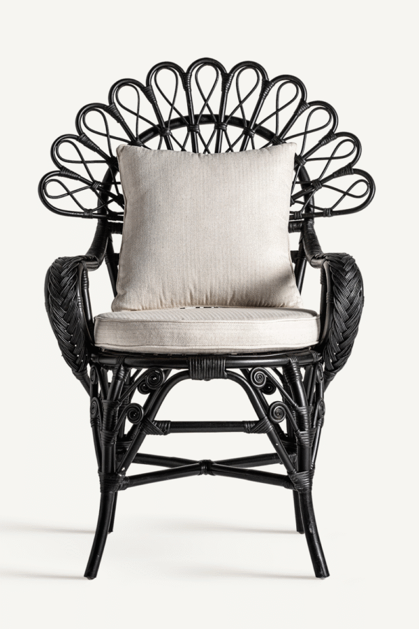 Black Rattan Statement Armchair | Vical Home Nulvi
