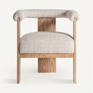 Natural Oak Curved Accent Chair | Vical Home Ustka
