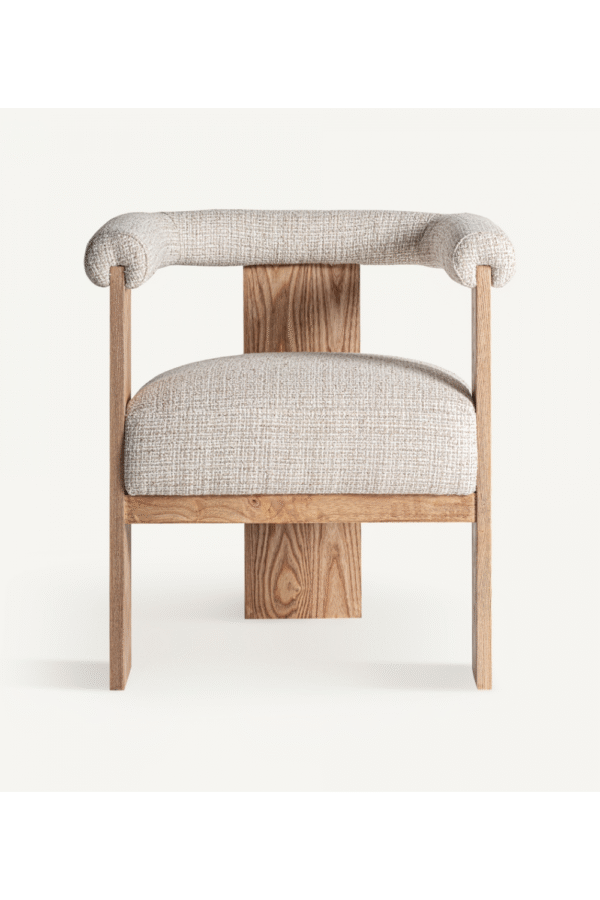Natural Oak Curved Accent Chair | Vical Home Ustka