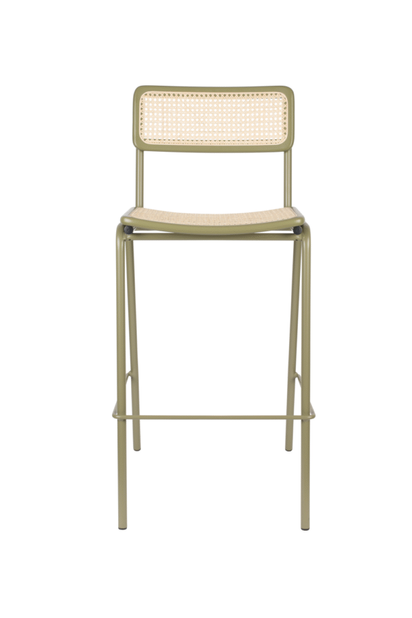 Wood Framed Rattan Bar Stools (2) | Zuiver Jort